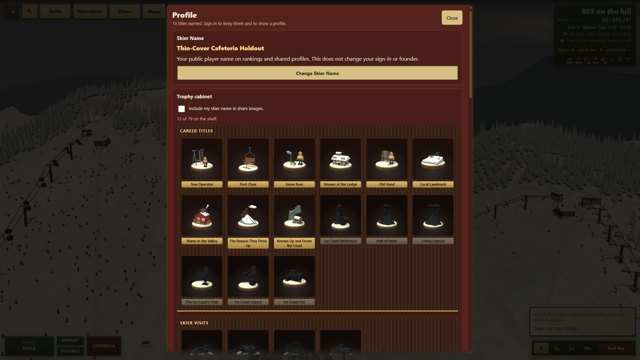 The trophy cabinet showing earned achievements and trophies still to unlock
