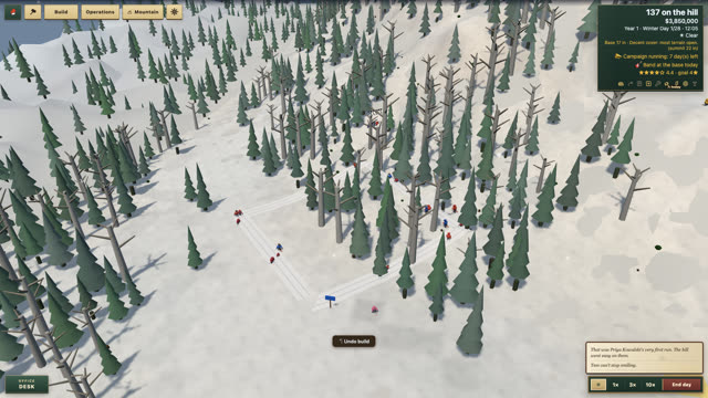 Skiers on a wooded cross-country and biathlon course at Mount Whittier